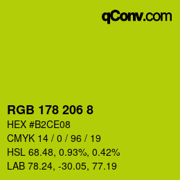 Color code: RGB 178 206 8 | qconv.com