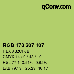 Color code: RGB 178 207 107 | qconv.com
