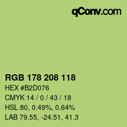 颜色代码: RGB 178 208 118 | qconv.com