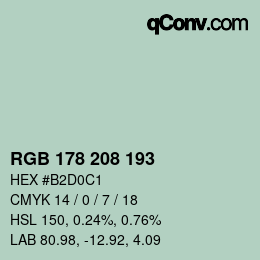 Color code: RGB 178 208 193 | qconv.com