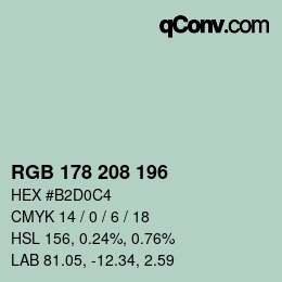 颜色代码: RGB 178 208 196 | qconv.com