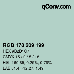 Color code: RGB 178 209 199 | qconv.com