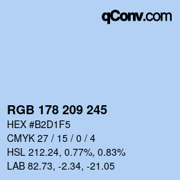 カラーコード: RGB 178 209 245 | qconv.com
