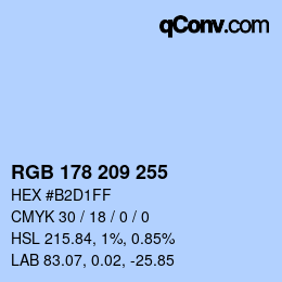 Color code: RGB 178 209 255 | qconv.com