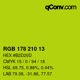 Color code: RGB 178 210 13 | qconv.com