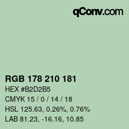 Color code: RGB 178 210 181 | qconv.com