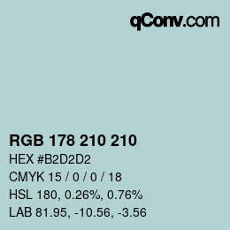 Color code: RGB 178 210 210 | qconv.com