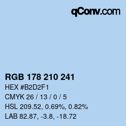 Color code: RGB 178 210 241 | qconv.com