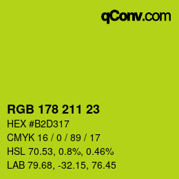 Color code: RGB 178 211 23 | qconv.com