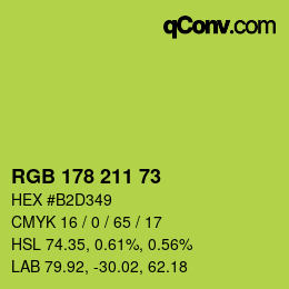 Color code: RGB 178 211 73 | qconv.com