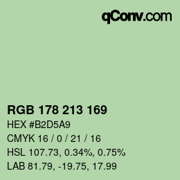 Color code: RGB 178 213 169 | qconv.com