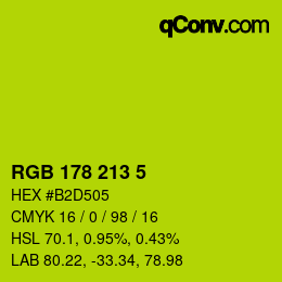 Color code: RGB 178 213 5 | qconv.com