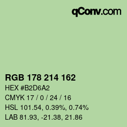 Color code: RGB 178 214 162 | qconv.com