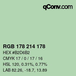 Color code: RGB 178 214 178 | qconv.com