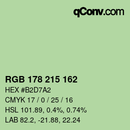 Code couleur: RGB 178 215 162 | qconv.com