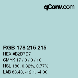 Color code: RGB 178 215 215 | qconv.com