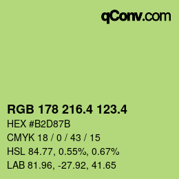 カラーコード: RGB 178 216.4 123.4 | qconv.com