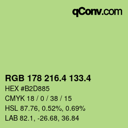 カラーコード: RGB 178 216.4 133.4 | qconv.com