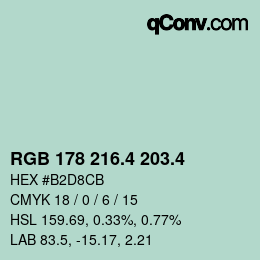 カラーコード: RGB 178 216.4 203.4 | qconv.com