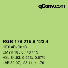 カラーコード: RGB 178 216.8 123.4 | qconv.com