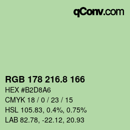 カラーコード: RGB 178 216.8 166 | qconv.com