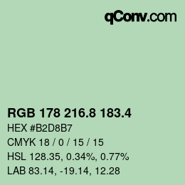 カラーコード: RGB 178 216.8 183.4 | qconv.com