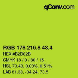 カラーコード: RGB 178 216.8 43.4 | qconv.com
