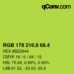 カラーコード: RGB 178 216.8 68.4 | qconv.com