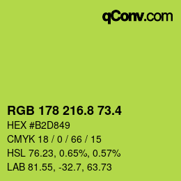 カラーコード: RGB 178 216.8 73.4 | qconv.com