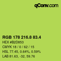 カラーコード: RGB 178 216.8 83.4 | qconv.com