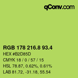 カラーコード: RGB 178 216.8 93.4 | qconv.com