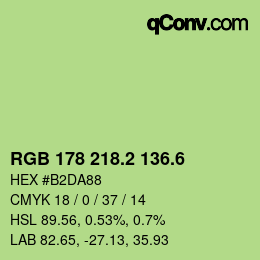 カラーコード: RGB 178 218.2 136.6 | qconv.com