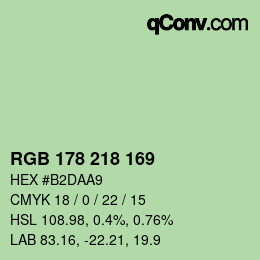 Color code: RGB 178 218 169 | qconv.com