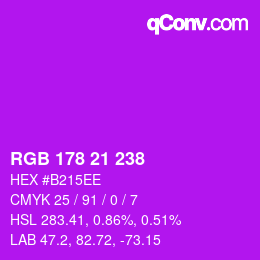 Color code: RGB 178 21 238 | qconv.com