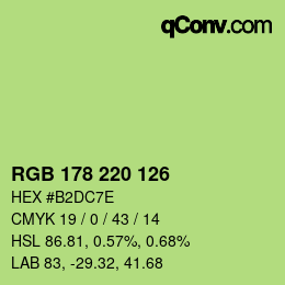 カラーコード: RGB 178 220 126 | qconv.com