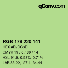 Farbcode: RGB 178 220 141 | qconv.com