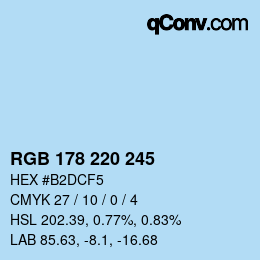 Color code: RGB 178 220 245 | qconv.com