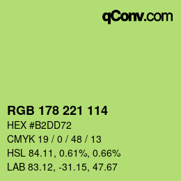 Color code: RGB 178 221 114 | qconv.com