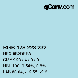 Color code: RGB 178 223 232 | qconv.com