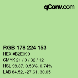 カラーコード: RGB 178 224 153 | qconv.com