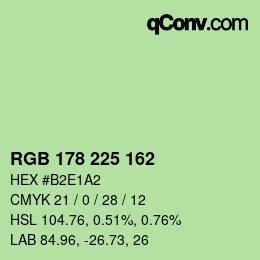 Color code: RGB 178 225 162 | qconv.com