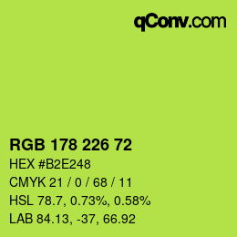 Color code: RGB 178 226 72 | qconv.com