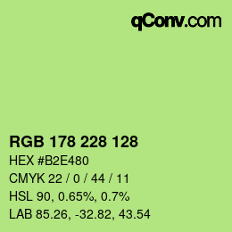 Color code: RGB 178 228 128 | qconv.com