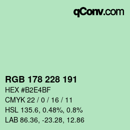 Código de color: RGB 178 228 191 | qconv.com