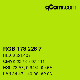Color code: RGB 178 228 7 | qconv.com