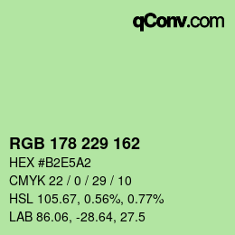 Color code: RGB 178 229 162 | qconv.com