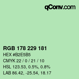 Color code: RGB 178 229 181 | qconv.com