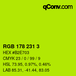Color code: RGB 178 231 3 | qconv.com