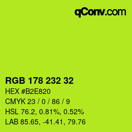 Color code: RGB 178 232 32 | qconv.com