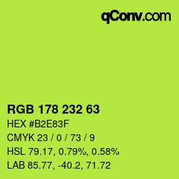 Color code: RGB 178 232 63 | qconv.com